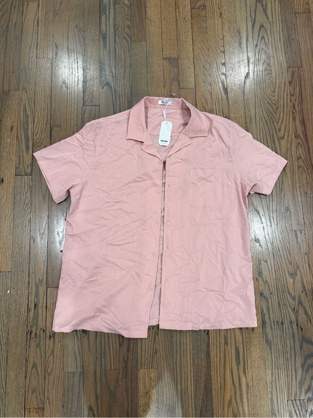 Men's Casual Short-Sleeve Button-Down Shirt - Pink